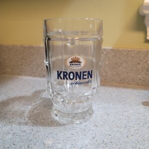 Kronen Schmeckt 0.5L Thick Heavy Glass Beer Mug Stein